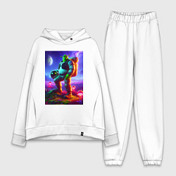 Женский костюм оверсайз Космонавт Шрек на похожей планете, цвет: белый