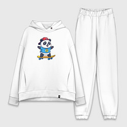 Женский костюм оверсайз Милая панда на скейте