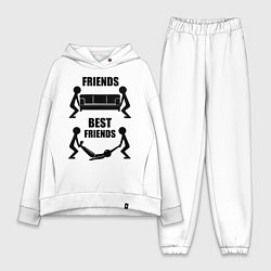 Женский костюм оверсайз Best friends, цвет: белый