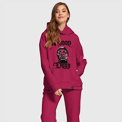 Женский костюм оверсайз Snoop Dogg Face, цвет: маджента — фото 2