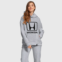 Женский костюм оверсайз Honda logo, цвет: меланж — фото 2