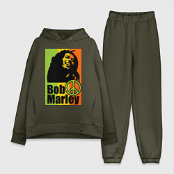 Женский костюм оверсайз Bob Marley: Jamaica, цвет: хаки