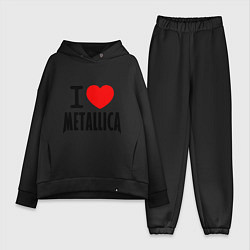Женский костюм оверсайз I love Metallica, цвет: черный