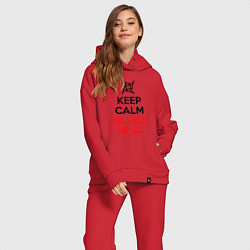 Женский костюм оверсайз Keep Calm & Justice For All, цвет: красный — фото 2