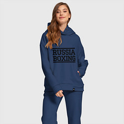 Женский костюм оверсайз Russia boxing, цвет: тёмно-синий — фото 2