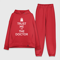 Женский костюм оверсайз Trust me Im the doctor, цвет: красный