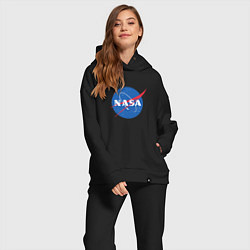 Женский костюм оверсайз NASA: Logo, цвет: черный — фото 2
