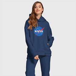 Женский костюм оверсайз NASA: Logo, цвет: тёмно-синий — фото 2