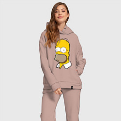 Женский костюм оверсайз Sad Homer, цвет: пыльно-розовый — фото 2