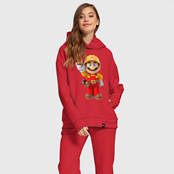 Женский костюм оверсайз Super Mario, цвет: красный — фото 2