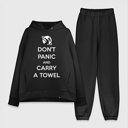 Женский костюм оверсайз Dont panic & Carry a Towel, цвет: черный