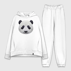 Женский костюм оверсайз Полигональная панда, цвет: белый