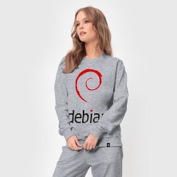 Костюм хлопковый женский Debian, цвет: меланж — фото 2