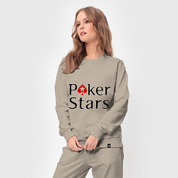 Костюм хлопковый женский Poker Stars, цвет: миндальный — фото 2