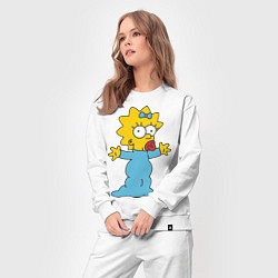 Костюм хлопковый женский Maggie Simpson, цвет: белый — фото 2