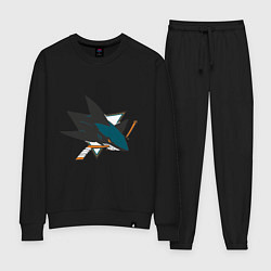 Костюм хлопковый женский San Jose Sharks, цвет: черный