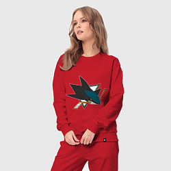 Костюм хлопковый женский San Jose Sharks, цвет: красный — фото 2