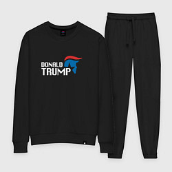 Костюм хлопковый женский Donald Trump Logo, цвет: черный
