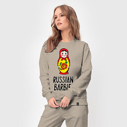Костюм хлопковый женский Russian Barbie, цвет: миндальный — фото 2
