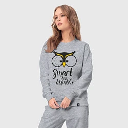 Костюм хлопковый женский Owl: Smart and humble, цвет: меланж — фото 2