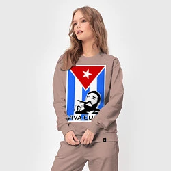 Костюм хлопковый женский Fidel: Viva, Cuba!, цвет: пыльно-розовый — фото 2