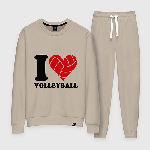 Женский костюм I love volleyball - Я люблю волейбол / Миндальный – фото 1