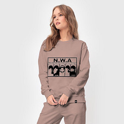 Костюм хлопковый женский NWA, цвет: пыльно-розовый — фото 2