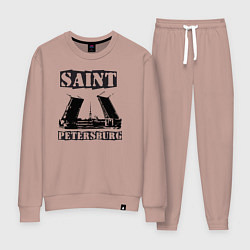 Костюм хлопковый женский Санкт-Петербург, цвет: пыльно-розовый