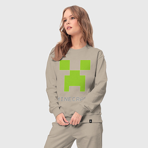 Женский костюм Minecraft logo grey / Миндальный – фото 3