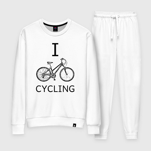 Женский костюм I love cycling / Белый – фото 1