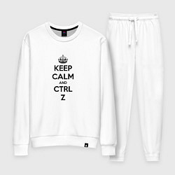 Костюм хлопковый женский Keep Calm & Ctrl + Z, цвет: белый