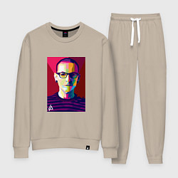 Костюм хлопковый женский Chester Polygons, цвет: миндальный