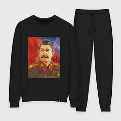 Костюм хлопковый женский Сталин: полигоны, цвет: черный