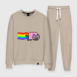 Костюм хлопковый женский Nyan Cat, цвет: миндальный