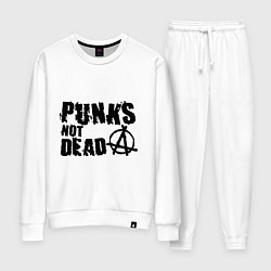 Костюм хлопковый женский Punks not dead, цвет: белый