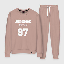 Костюм хлопковый женский Jungkook 97, цвет: пыльно-розовый