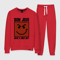 Костюм хлопковый женский Bon Jovi: Have a nice day, цвет: красный