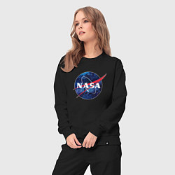 Костюм хлопковый женский NASA: Cosmic Logo, цвет: черный — фото 2