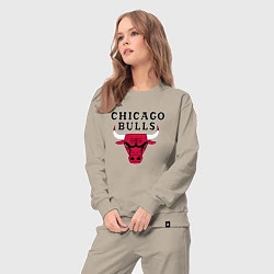 Костюм хлопковый женский Chicago Bulls, цвет: миндальный — фото 2