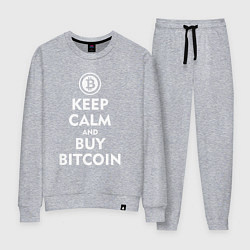 Костюм хлопковый женский Keep Calm & Buy Bitcoin, цвет: меланж