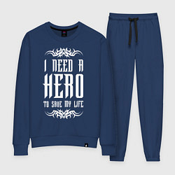 Костюм хлопковый женский Skillet: I need a Hero, цвет: тёмно-синий