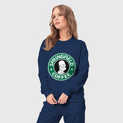 Костюм хлопковый женский Springfield Coffee, цвет: тёмно-синий — фото 2