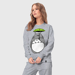 Костюм хлопковый женский Totoro с зонтом, цвет: меланж — фото 2