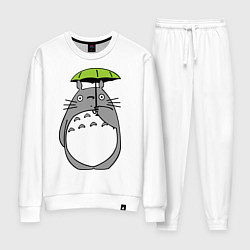 Костюм хлопковый женский Totoro с зонтом, цвет: белый