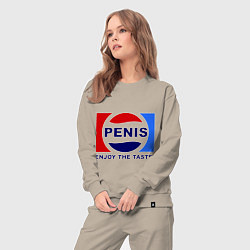 Костюм хлопковый женский Penis. Enjoy the taste, цвет: миндальный — фото 2