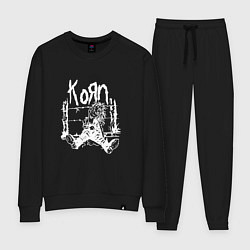 Костюм хлопковый женский Korn, цвет: черный