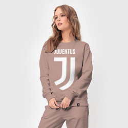 Костюм хлопковый женский FC Juventus, цвет: пыльно-розовый — фото 2