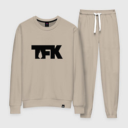 Костюм хлопковый женский TFK: Black Logo, цвет: миндальный