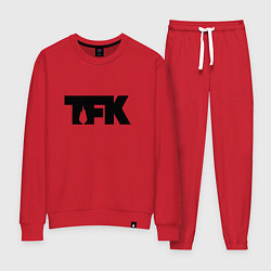 Костюм хлопковый женский TFK: Black Logo, цвет: красный