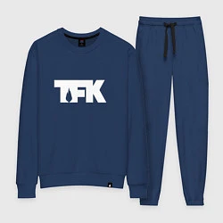 Костюм хлопковый женский TFK: White Logo, цвет: тёмно-синий
